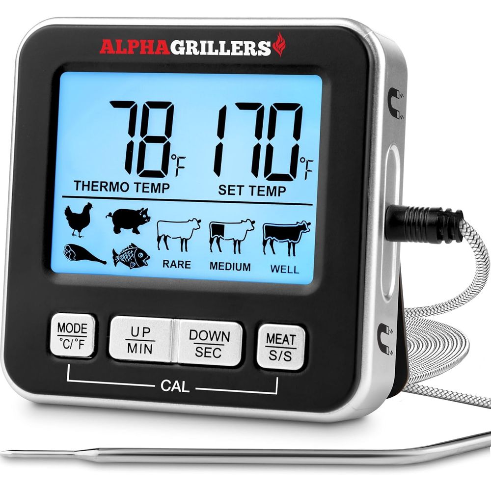 Kitchen Timer Digital - Digital Kitchen Oven Thermometer for Cooking