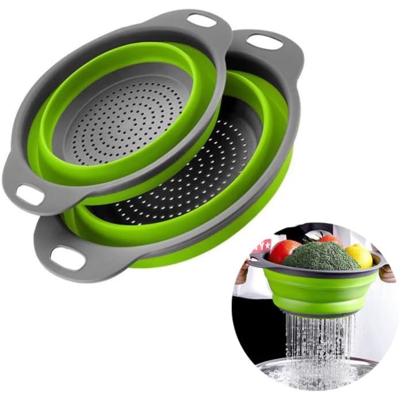 Kitchen Gadgets Store - 1/2pcs Collapsible Silicone Colander Basket, for