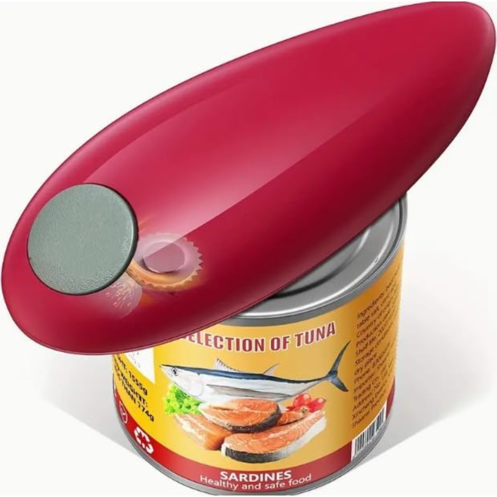 Electric Can Opener - 1pc Red Electric Can Opener Bottle