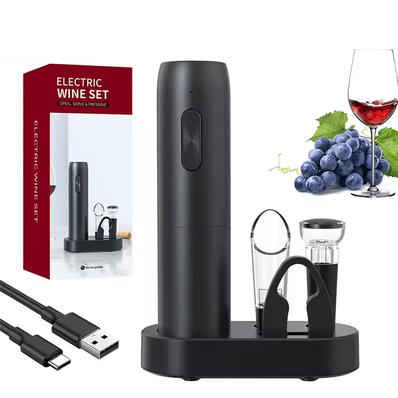 Electric Can Opener - 4-in-1 Electric Bottle Wine Opener Set