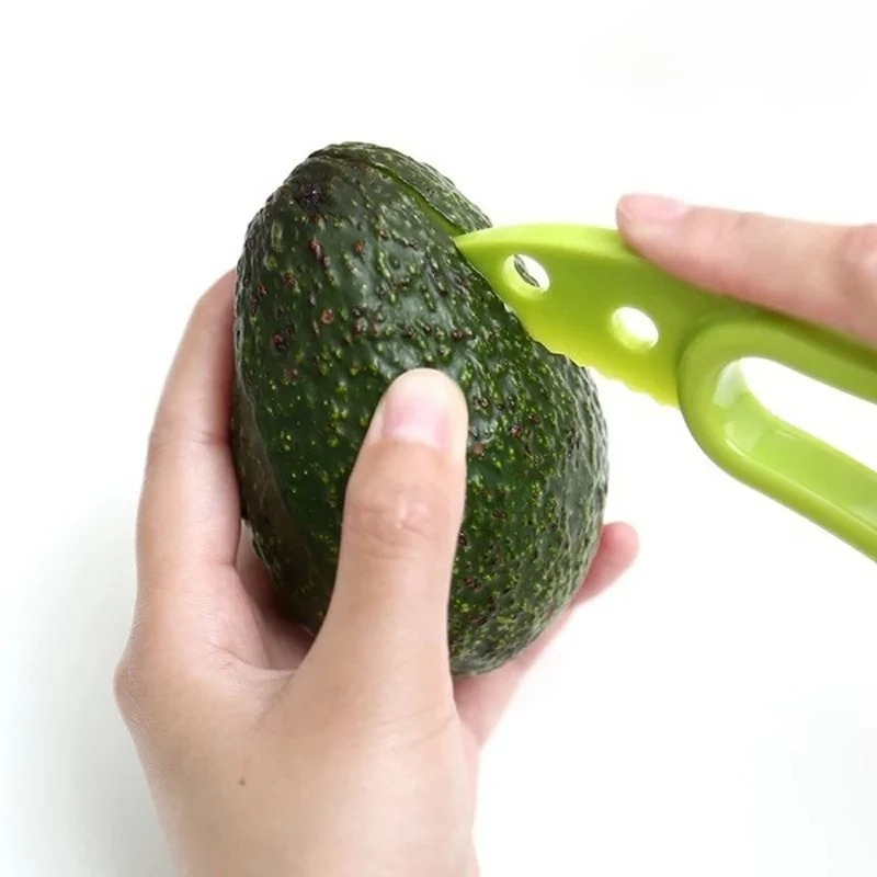 Avocado Slicer Tool - 1PC 3 in 1 Green Avocado