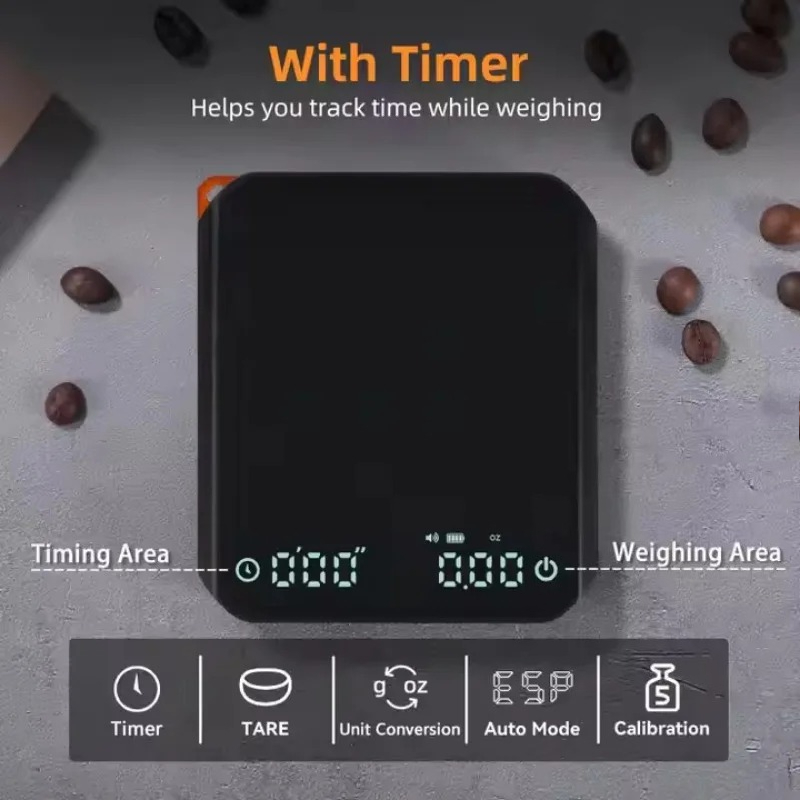 Kitchen Timer Digital - KitchenMini Coffee Scale with Timer 2kg/0.1g